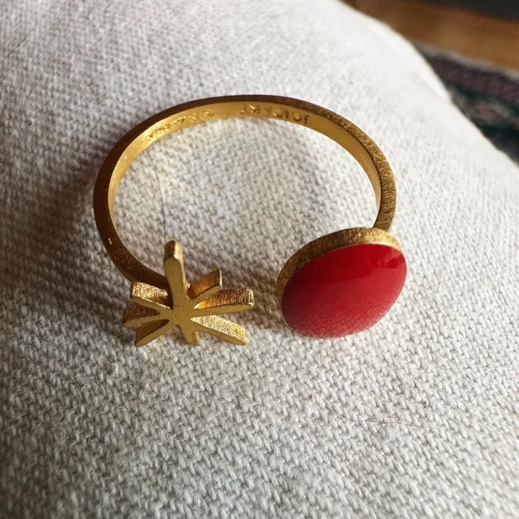 Joan Miró Gold-Plated Dot & Star Cuff Ring 24k Gold Fill New in Box - Picture 4 of 10